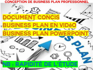 CONCEPTION DE BUSINESS PLAN PROFESSIONNEL