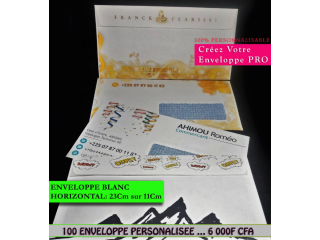 Enveloppe personnalisée lot de 100