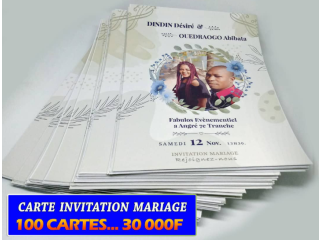 Carte invitation mariage Abidjan
