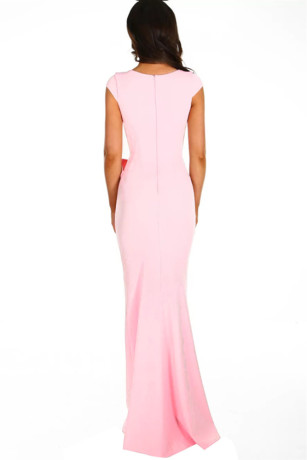 robe-maxi-rose-a-taille-froncee-big-1