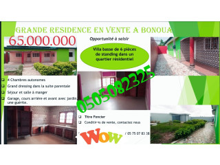 Belle villa ministérielle 65000000 bonoua quartier barrage