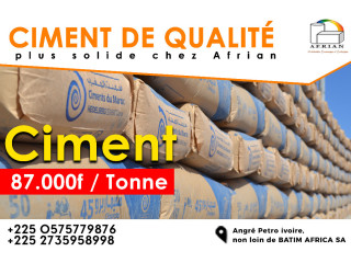 Vente de ciment 87000 fcfa / tonne