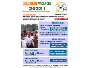 COLONIE DE VACANCES 2023 . LES SEJOURS VISA COLO