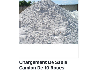 Chargement de sable, camion 10 roues