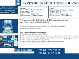 Nous Contacter Pour Vos Besoins de Traduction de Document en Langue Anglaise et en Langue Française