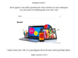 Conception et hébergement de votre site web par Pixel agence !