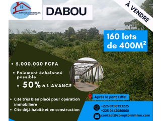 DABOU 160 lots de 400 m² situé après le pont
