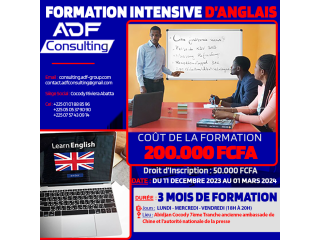 FORMATION INTENSIVE EN LANGUE ANGLAISE