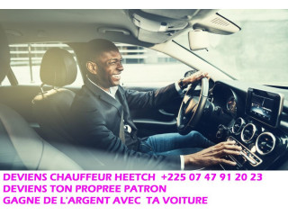 Deviens chauffeur de VTC Heetch avec ton vehicule +225 0747912023
