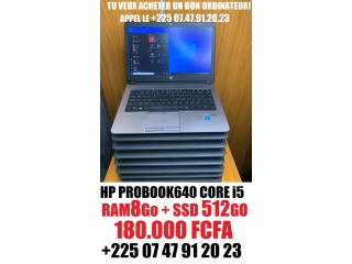 DESTOCKAGE HP PROBOOK 640 CORE i5 AVEC SSD 500Giga +225 0747912023