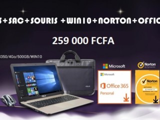 PC Asus+Sac+Souris filaire+win10+Norton(anitivirus)+ )Office 365
