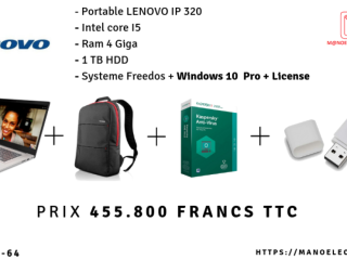 PC PORTABLE LENOVO IP 320+ SAC+ ANTIVIRUS+ USB